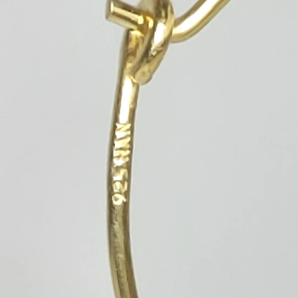 NWOT Gold over sterling hoop earrings with heart details - Picture 4 of 4